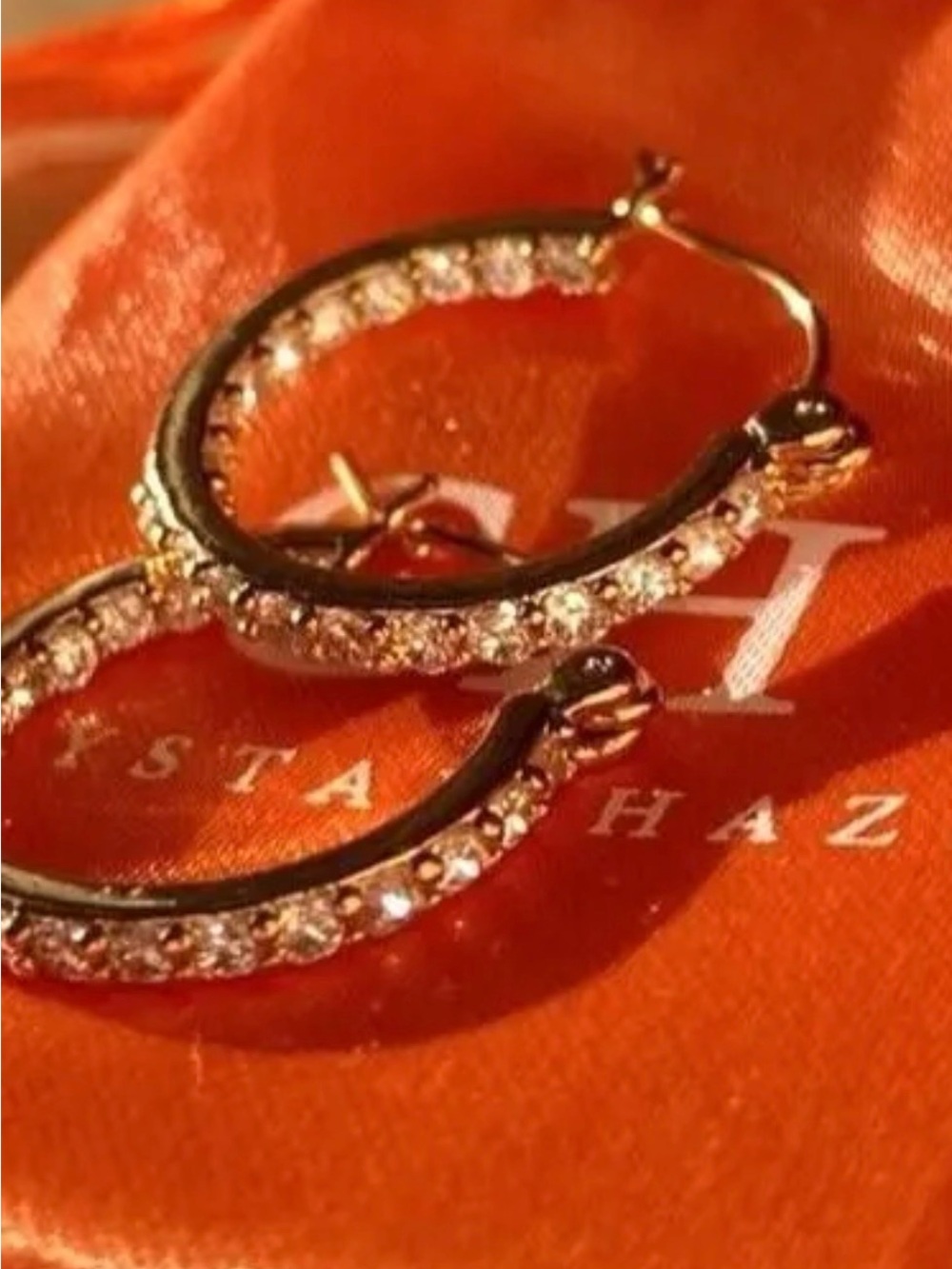 NWT Crystal Haze Serena Hoops 18K Gold Plated & Cubic Zirconia NEW (MSRP $85)